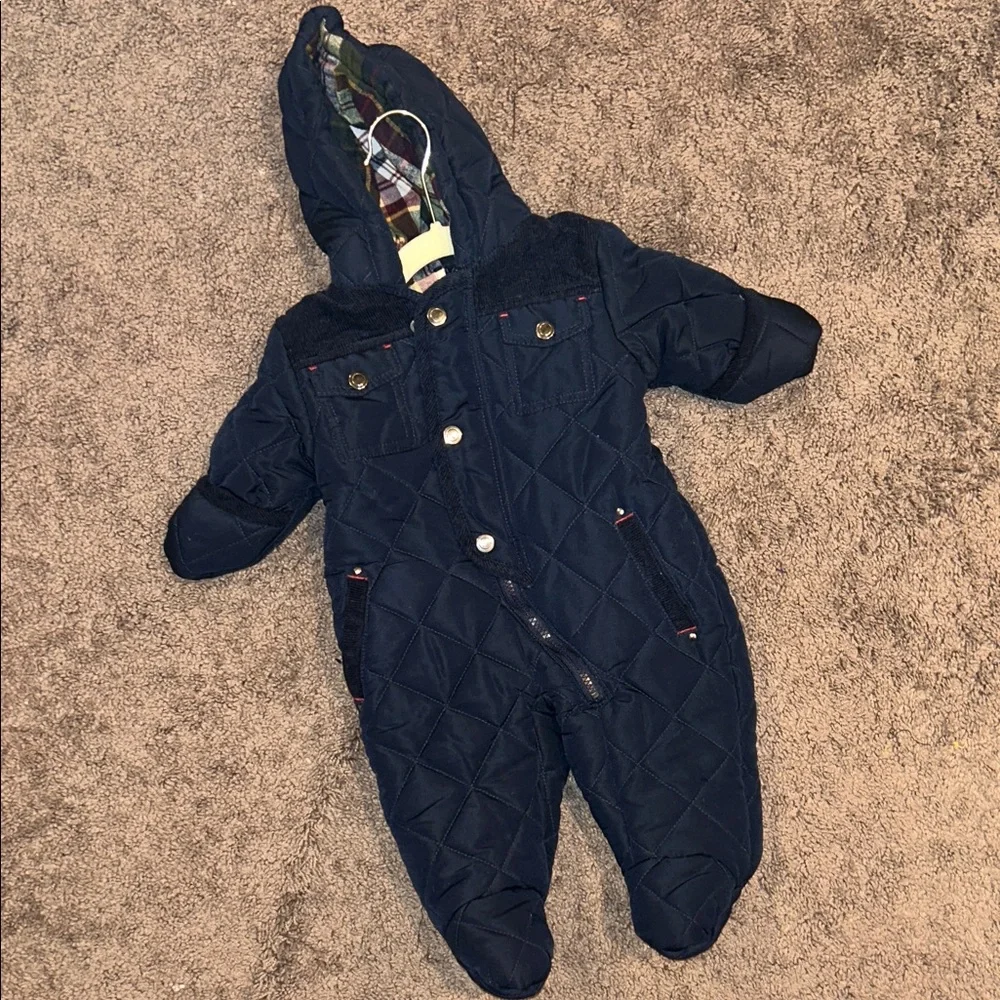 Rothschild Infant Navy Blue Quilted Bunting Snowsuit 3/6m